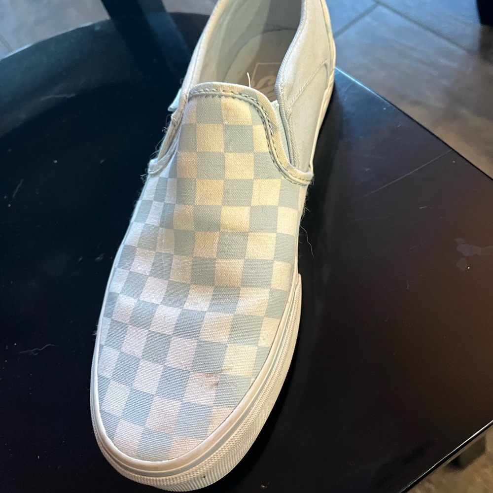Blue & white checkered Vans